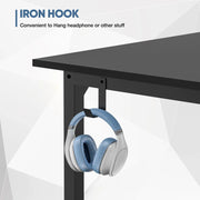 JHK Computer Desk Writing Study Office Gaming Table Modern Simple Style Compact with Side Bag Headphone Hook Easy Assembly - JNR Products