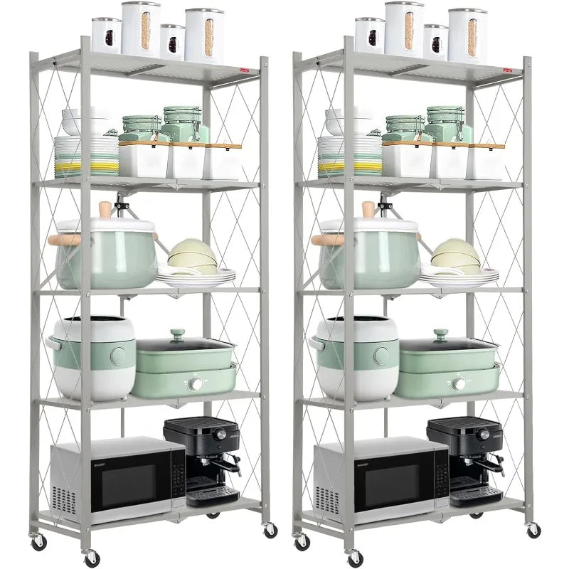 Kitchen Rolling Cart, Metal Garage Shelving No Assembly