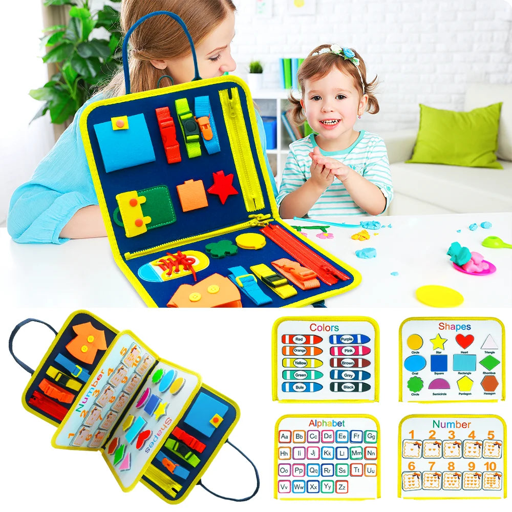 Baby Busy Board Felt Children Hand Autism Toys Preschool Sensory Learning Toy