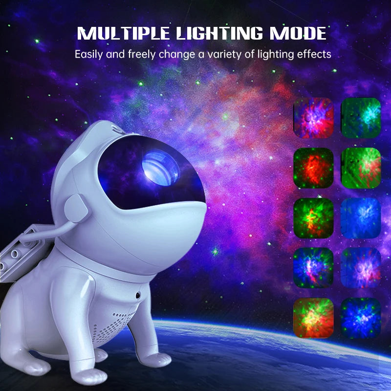 Space Dog Night Light Galaxy Star Astronaut Projector App Nebula Lamps