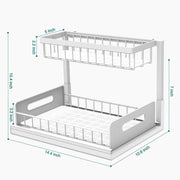 Cabinet Organizer 2-Tier Slide Out Sliding Shelf - JNR Products