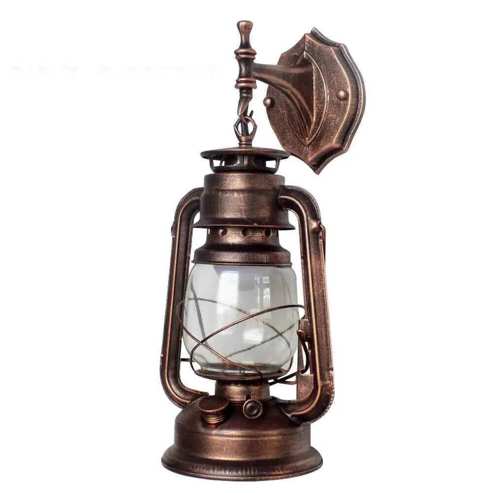 Brown Vintage Country Outdoor Wall Light Rustic Lantern Sconce Porch Light