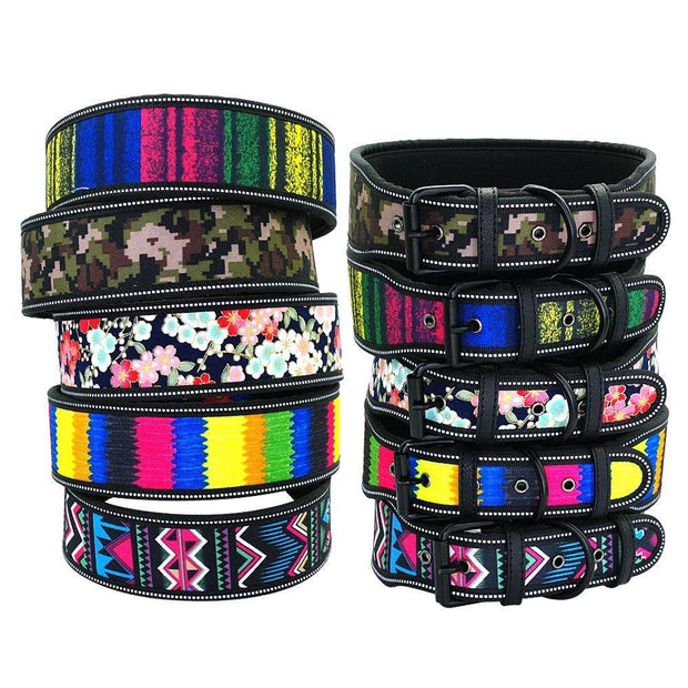 Reflective Puppy Big Dog Collar Adjustable Wide Pet Collars With Buckle For Small Medium Large Dogs - JNR Products