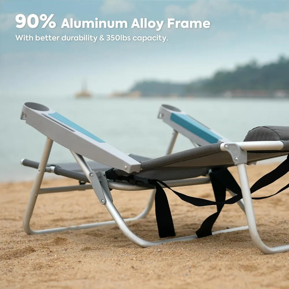 Beach Chairs for Adults Heavy Duty Folding Camping Chairs Portable Lay Flat Outdoor