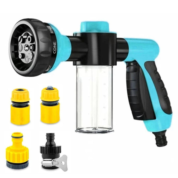 Dog Shower Sprayer 8 in 1 Garden Car Sprayer Gun High-pressure Hose Attachment Soap Dispenser - JNR Products