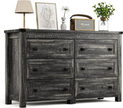 Black Dresser for Bedroom with 6 Drawers, - JNR Products