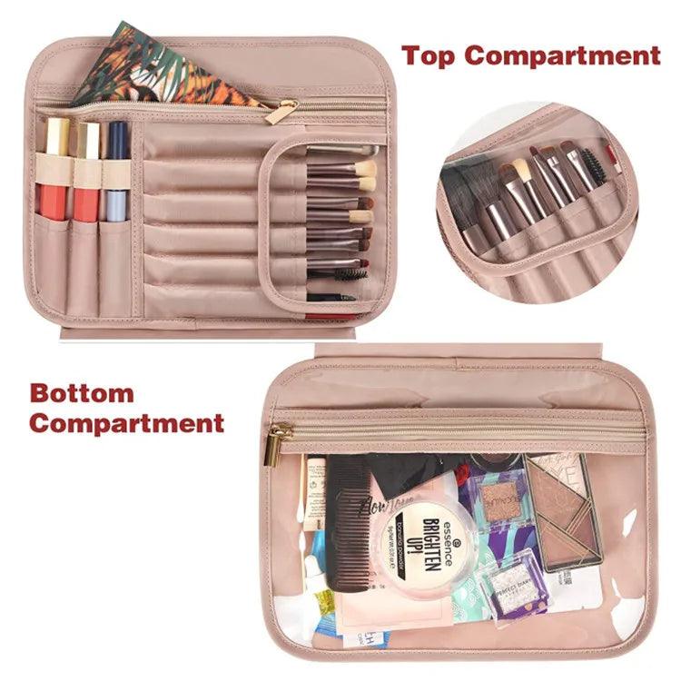 Large Capacity Travel Tote Cosmetic Bag New PU Leather Waterproof Makeup Bag Ladies Beauty Bag Organizer Toiletries Storage Bags