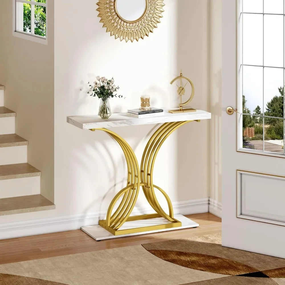 Table Organizers for Room Furniture Faux Marble White Hallway Mobile