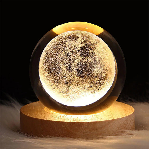 Crystal Ball Night Lights Glowing Planet Galaxy Astronaut 3D Moon Table Lamp - JNR Products