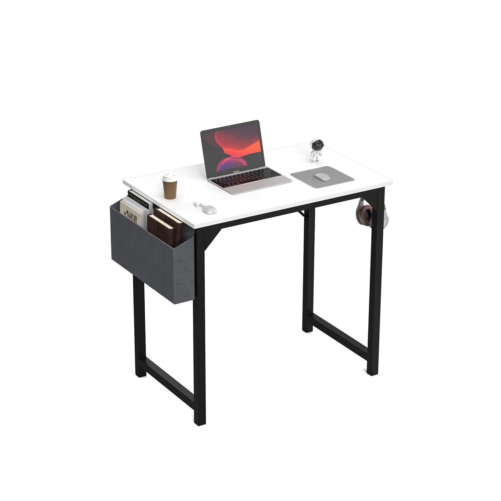 JHK Computer Desk Writing Study Office Gaming Table Modern Simple Style Compact with Side Bag Headphone Hook Easy Assembly - JNR Products