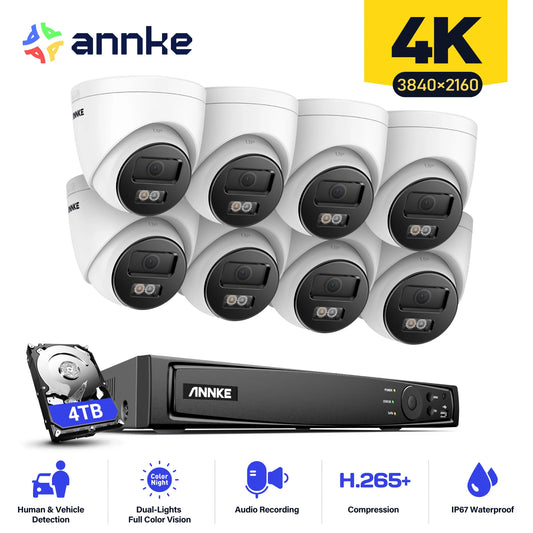 Audio Recording Weatherproof IP Camera CCTV Security Kit