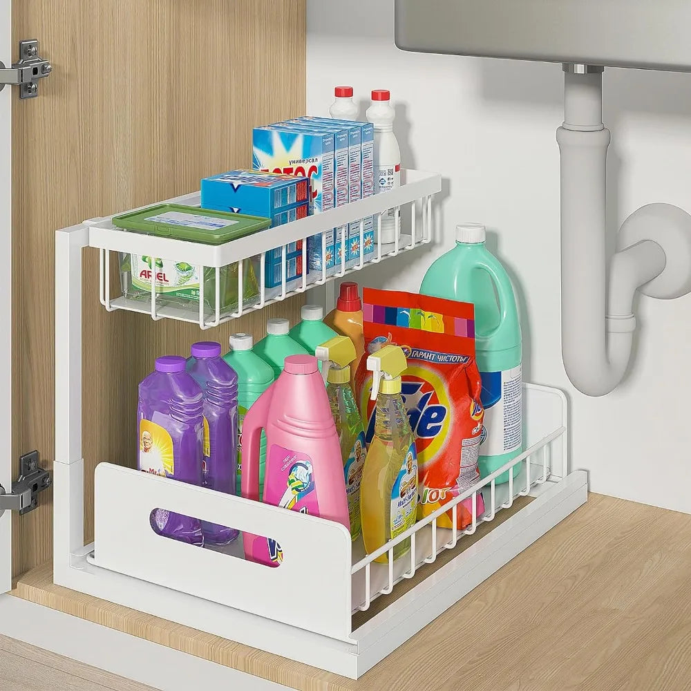 Cabinet Organizer 2-Tier Slide Out Sliding Shelf