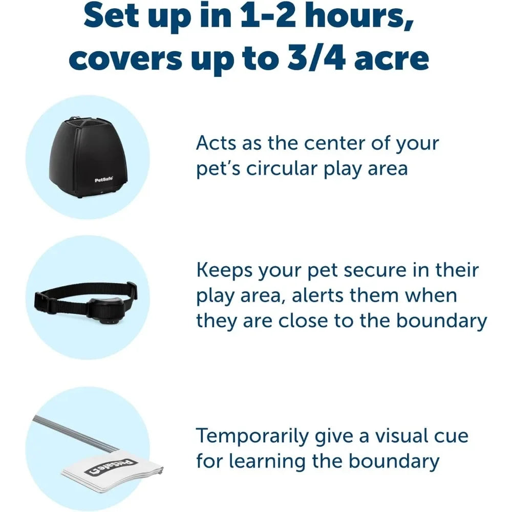 Circular Boundary Secures Up to 3/4 Acre Yard Puppy No-Dig Dog Accessories