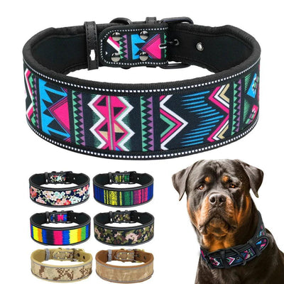 Reflective Puppy Big Dog Collar Adjustable Wide Pet Collars With Buckle For Small Medium Large Dogs - JNR Products