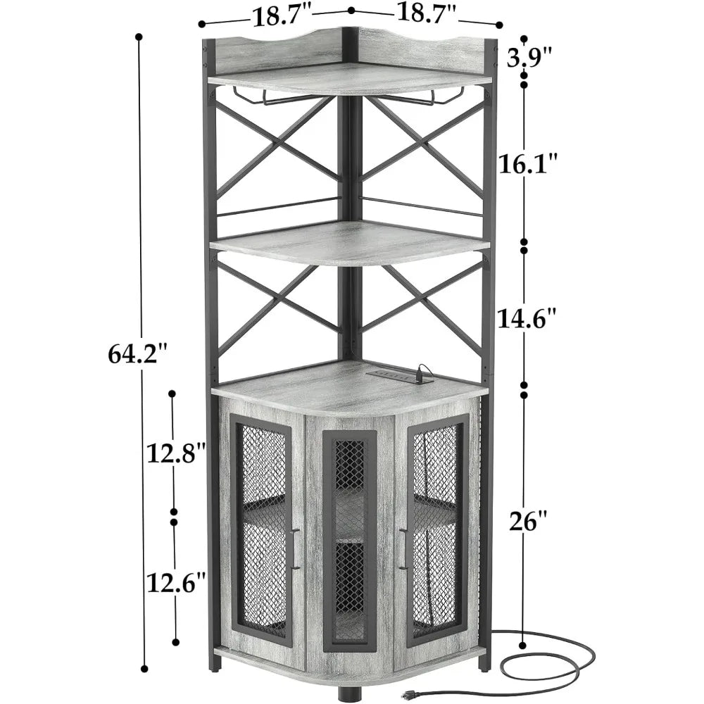 Cabinet Bar Unit for Home Industrial Cabinet With LED Strip and Glass Holder