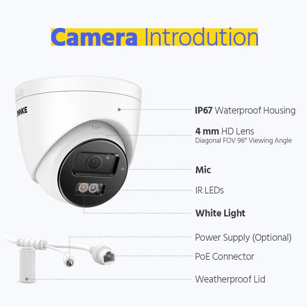 Audio Recording Weatherproof IP Camera CCTV Security Kit - JNR Products