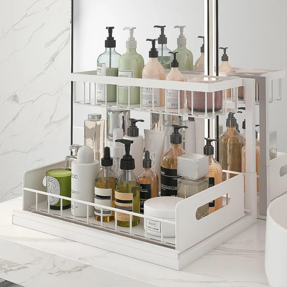 Cabinet Organizer 2-Tier Slide Out Sliding Shelf