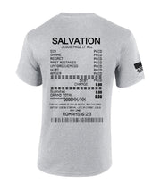 Salvation Jesus Paid It All Receipt Romans 6:23 Bible Scripture Mens Christian Tshirt Jesus Cross Short Sleeve T-shirt Graphic Tee-Black-large - JNR Products