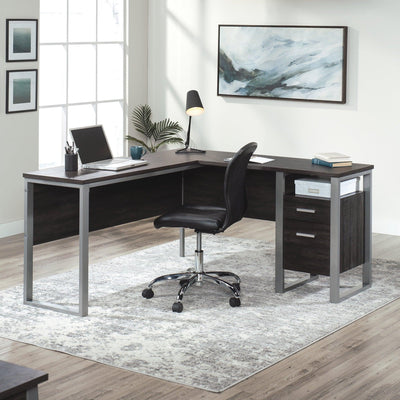 Sauder Rock Glen Contemporary L-Shaped Desk with Drawers, Blade Walnut Finish - JNR Products