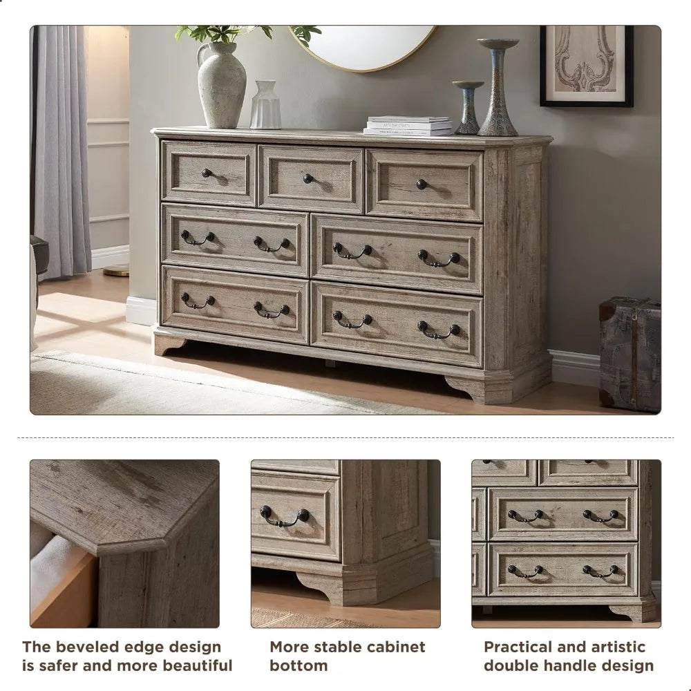 Farmhouse 7 Drawers Dresser Chests for Bedroom