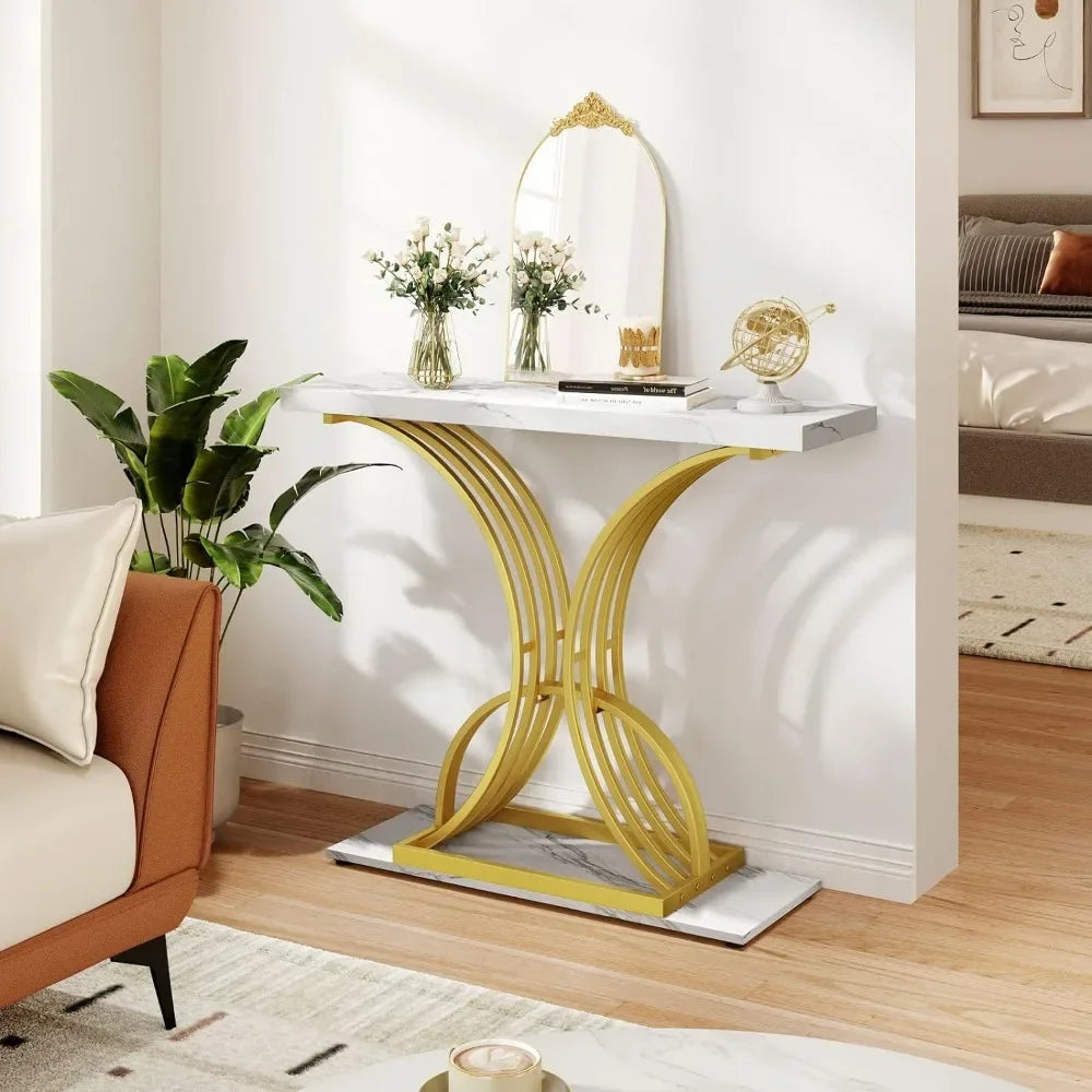 Table Organizers for Room Furniture Faux Marble White Hallway Mobile