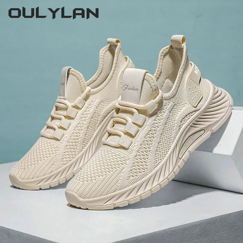 Lady Casual Knit Breathable Flats Tennis Shoes