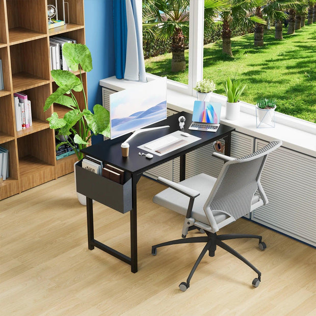 JHK Computer Desk Writing Study Office Gaming Table Modern Simple Style Compact with Side Bag Headphone Hook Easy Assembly - JNR Products