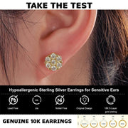 10K Earrings D VVS1 Moissanite Diamond Stud Earrings Fine Jewelry - JNR Products