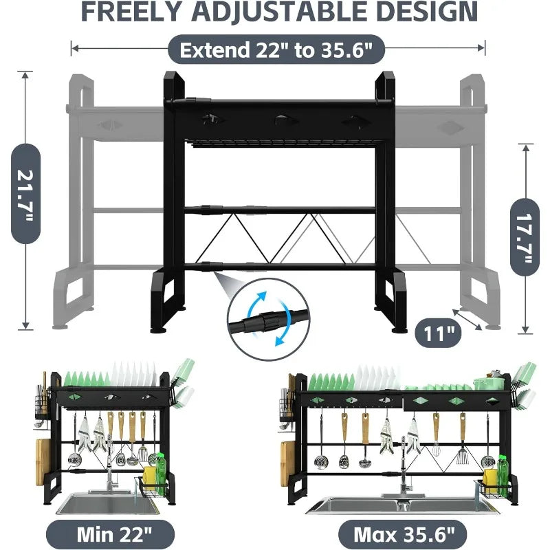 Large Dish Drying Racks for Kitchen Counter Organizers and Dishes