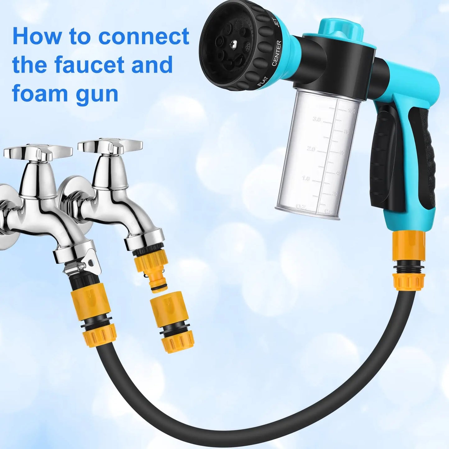 Dog Shower Sprayer 8 in 1 Garden Car Sprayer Gun High-pressure Hose Attachment Soap Dispenser