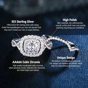 Newshe 2Pcs Wedding Ring Set for Women Genuine 925 Sterling Silver 1.8Ct Round Cut AAAAA CZ Jewelry Size 4-13 - JNR Products