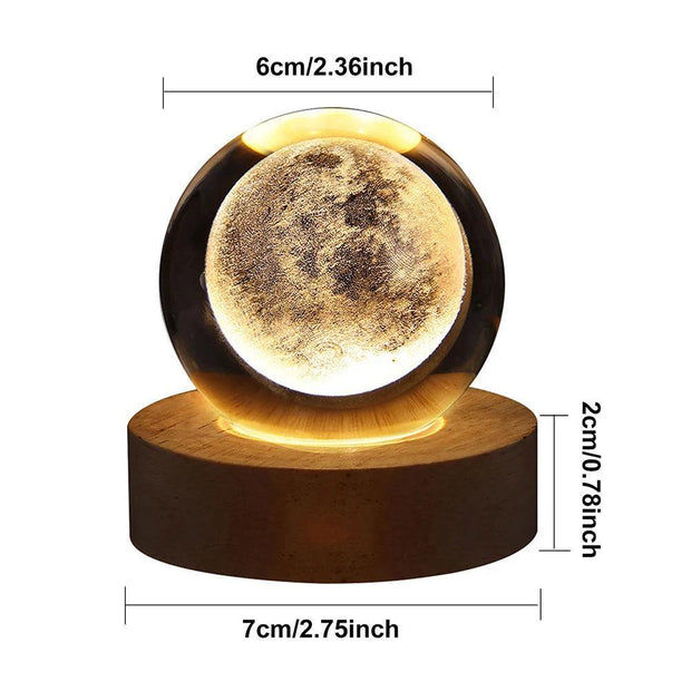 Crystal Ball Night Lights Glowing Planet Galaxy Astronaut 3D Moon Table Lamp - JNR Products