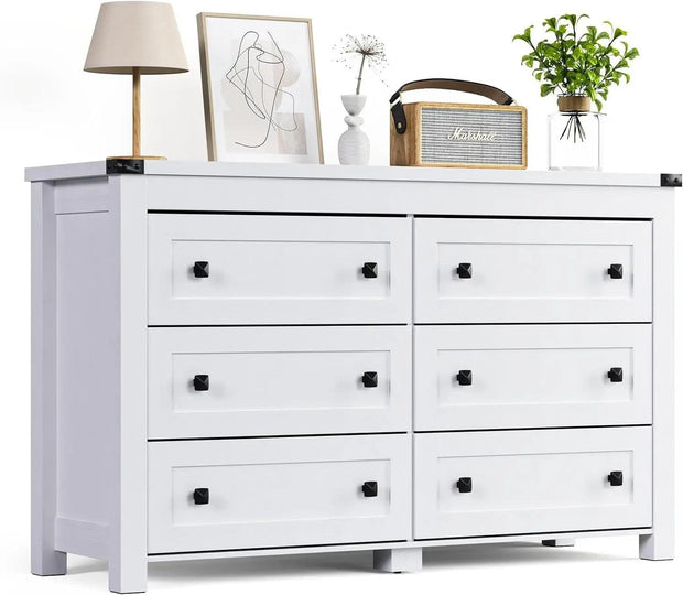 Black Dresser for Bedroom with 6 Drawers, - JNR Products