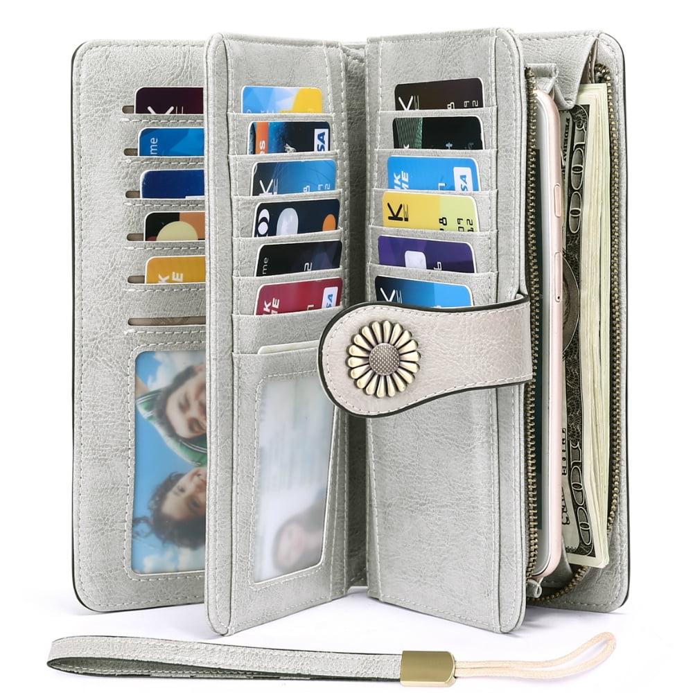 SENDEFN Women's Classic Card Wallet with Snap Fastener, Light blue - JNR Products