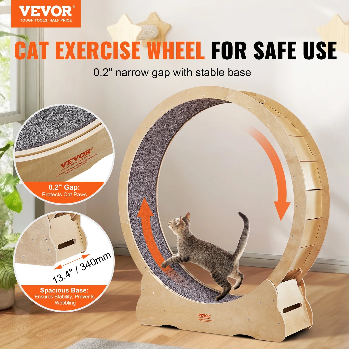 Treadmill Roller Wheel with Detachable Carpet for Most Cats Pet Fitness