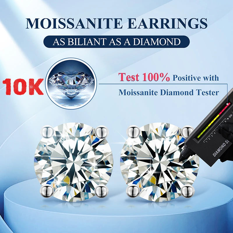 Diamond Stud 10k Earrings For Men Women Screw Back Earrings Fine Jewelry