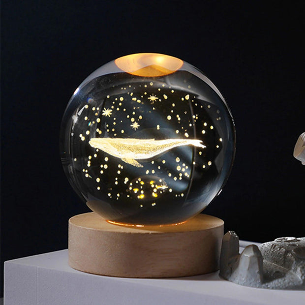 Crystal Ball Night Lights Glowing Planet Galaxy Astronaut 3D Moon Table Lamp - JNR Products