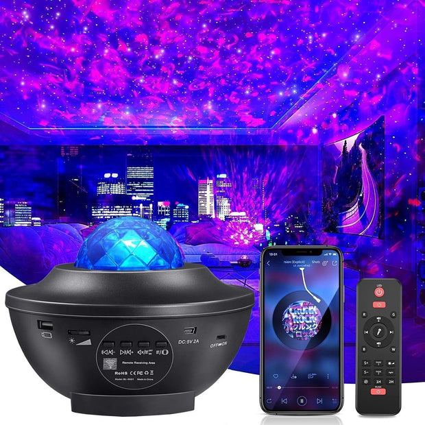 Star Projector Galaxy Light Projector with Remote & Bluetooth Speaker, Multiple Colors Dynamic Projections Star Night Light Projector for Kids Adults Bedroom, Space Lights for Bedroom Decor Aesthetic - JNR Products