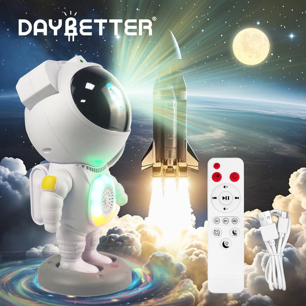 DAYBETTER Star Projector Galaxy Night Light,Astronaut Space Projector with Remote and Bluetooth Speaker,Kids Room Decor Aesthetic - JNR Products