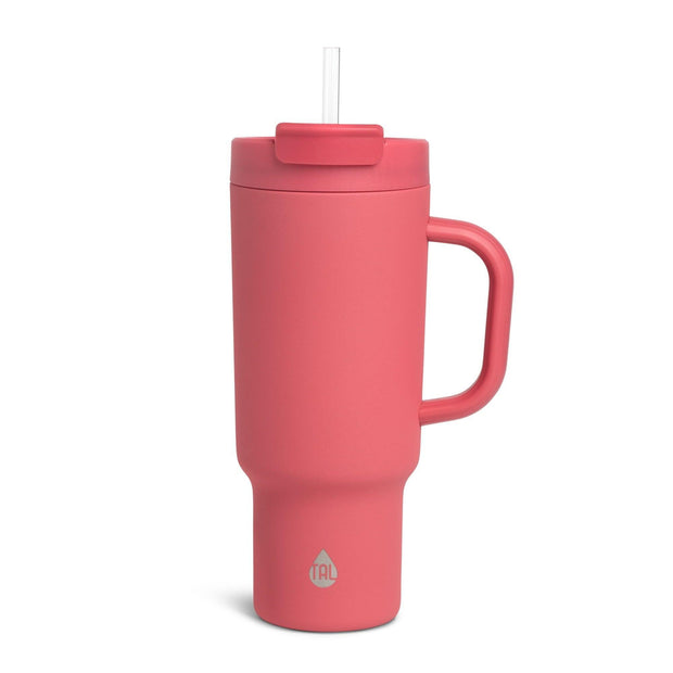 TAL Stainless Steel Hudson Tumbler with Straw 40 fl oz, Shimmering Pink - JNR Products