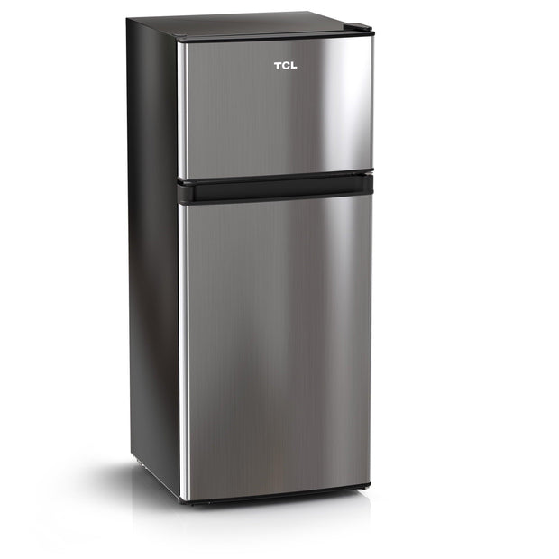 TCL 4.5 Cu. ft. Two Door Compact Mini Fridge With Freezer – Stainless Look, Energy star, MR453L - JNR Products