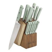 The Pioneer Woman Frontier Collection 14-Piece Cutlery Set with Wood Block, Rosewood - JNR Products