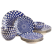 Thyme & Table Blue Medallion 12 Piece Dinnerware Set - JNR Products