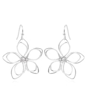 Time & True Women's Open Wire Imitation Rhodium 3D Metal Flower Fishhook Earring. Fashion Basic - JNR Products