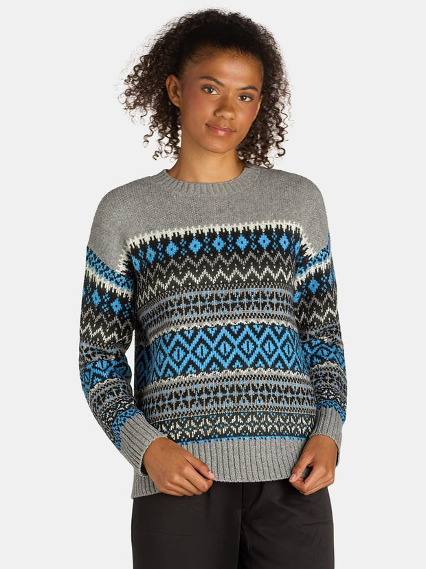 Time and Tru Women's and Women's Plus Fair Isle Pullover Sweater, Midweight, Sizes XS-4X - JNR Products