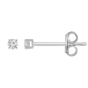 Unique Moments 1/10 Ct Round Lab Grown Diamond Stud Earrings in 10K White Gold for Women (J-SI-I1) - JNR Products