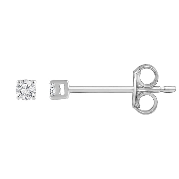 Unique Moments 1/10 Ct Round Lab Grown Diamond Stud Earrings in 10K White Gold for Women (J-SI-I1) - JNR Products