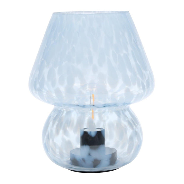 Urban Shop 8" Blue Tortoise Glass Battery-Powered Mushroom Table Lamp - JNR Products