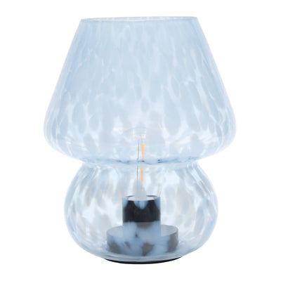 Urban Shop 8" Blue Tortoise Glass Battery-Powered Mushroom Table Lamp - JNR Products