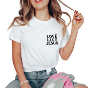 Verita Culture Women's Love Like Jesus Christian Graphic Short Sleeve Tee T-shirt - JNR Products